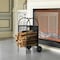 Gardenised Indoor and Outdoor Patio Iron Firewood Log Cart with Wheels and Fireplace Tool Set, Black QI004553 - alternate 2